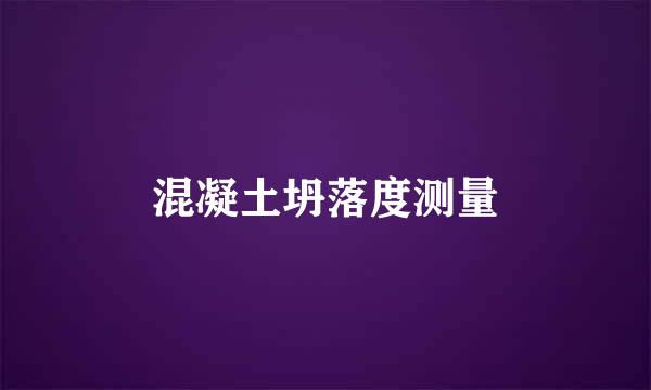 混凝土坍落度测量