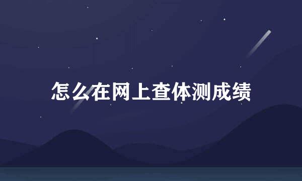 怎么在网上查体测成绩
