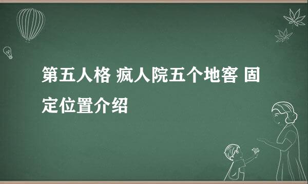第五人格 疯人院五个地窖 固定位置介绍