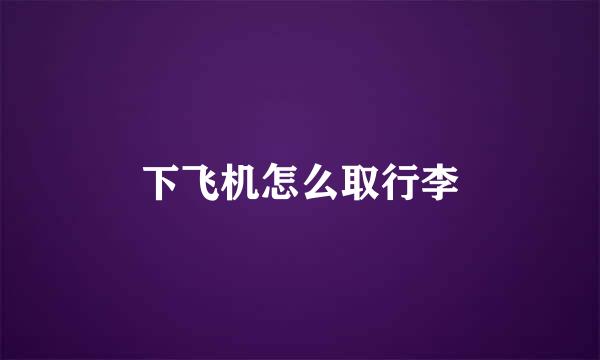 下飞机怎么取行李