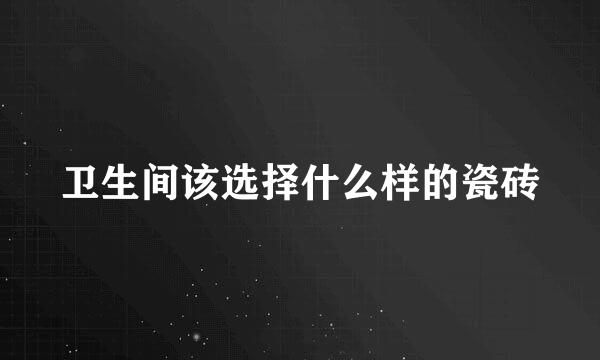 卫生间该选择什么样的瓷砖