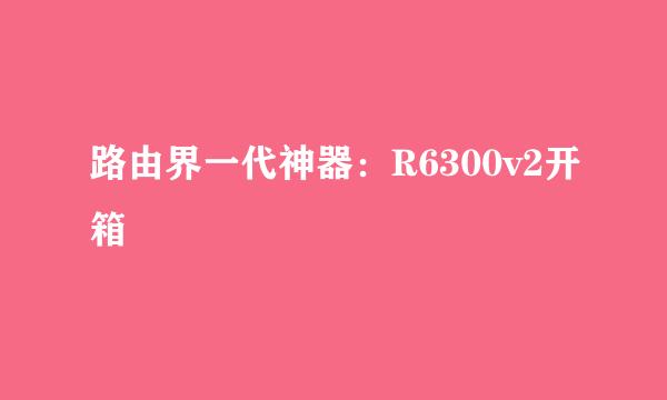 路由界一代神器：R6300v2开箱