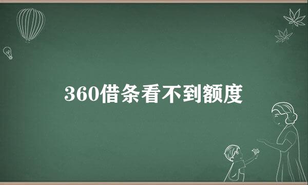 360借条看不到额度
