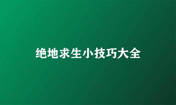 绝地求生小技巧大全