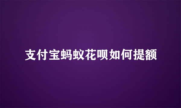 支付宝蚂蚁花呗如何提额