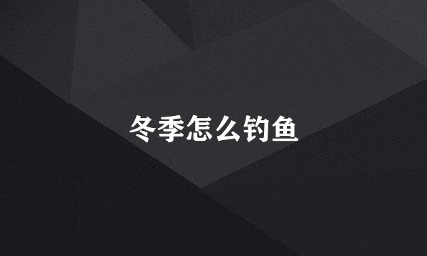 冬季怎么钓鱼
