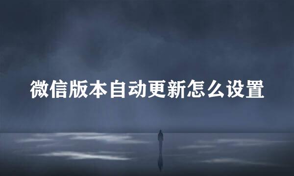 微信版本自动更新怎么设置