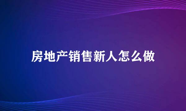 房地产销售新人怎么做