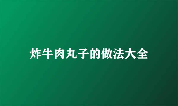 炸牛肉丸子的做法大全