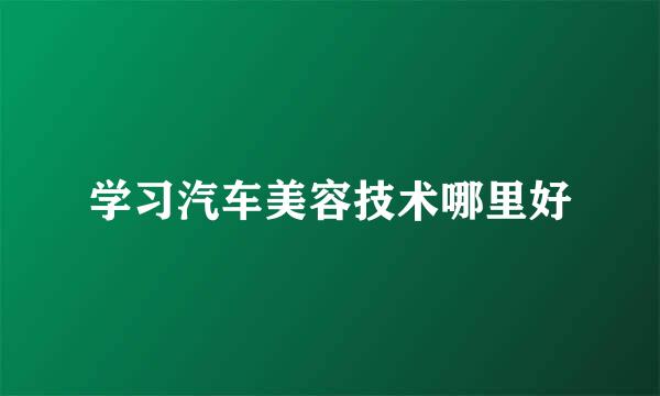 学习汽车美容技术哪里好