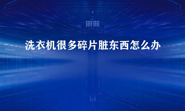 洗衣机很多碎片脏东西怎么办