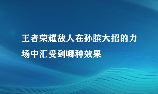 王者荣耀敌人在孙膑大招的力场中汇受到哪种效果
