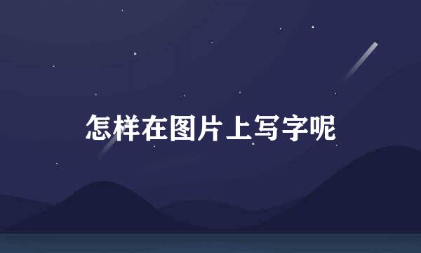怎样在图片上写字呢