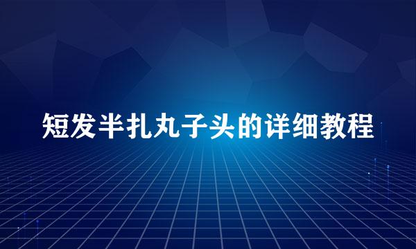 短发半扎丸子头的详细教程