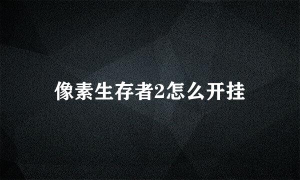像素生存者2怎么开挂