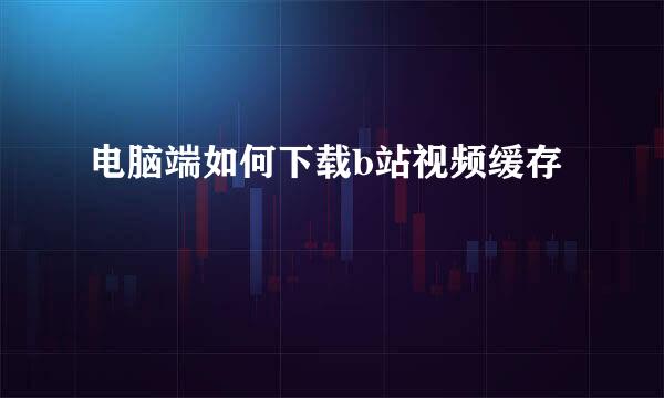 电脑端如何下载b站视频缓存