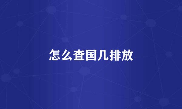 怎么查国几排放