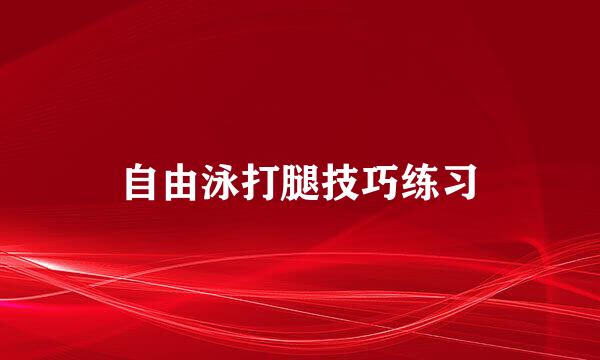 自由泳打腿技巧练习