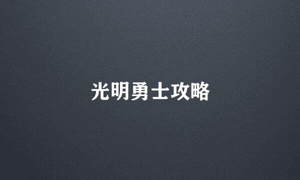 光明勇士攻略