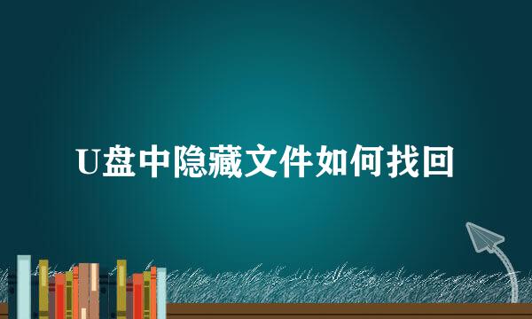 U盘中隐藏文件如何找回
