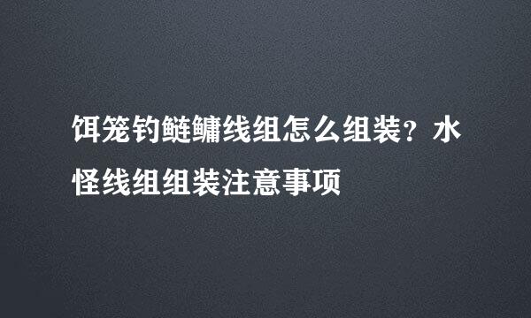 饵笼钓鲢鳙线组怎么组装？水怪线组组装注意事项