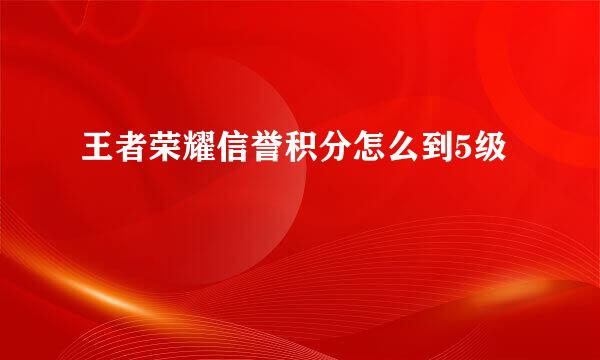 王者荣耀信誉积分怎么到5级
