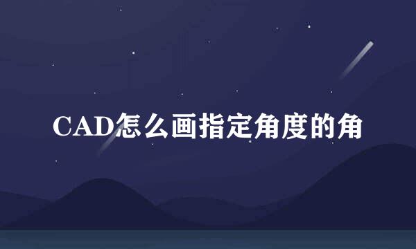 CAD怎么画指定角度的角