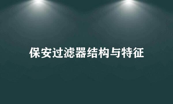 保安过滤器结构与特征