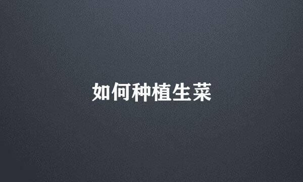 如何种植生菜