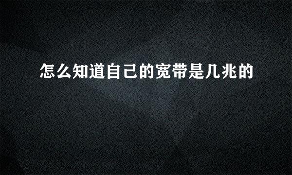 怎么知道自己的宽带是几兆的