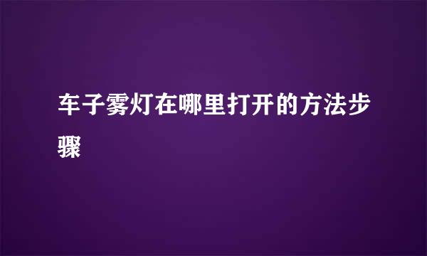 车子雾灯在哪里打开的方法步骤