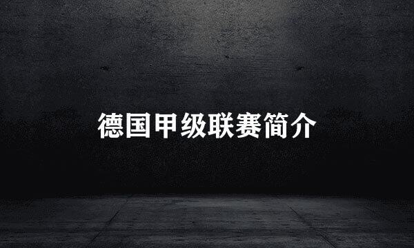 德国甲级联赛简介