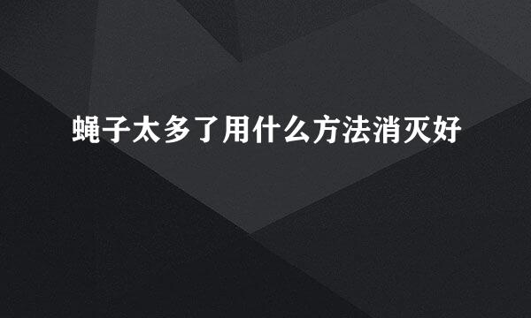 蝇子太多了用什么方法消灭好