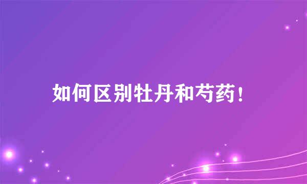 如何区别牡丹和芍药！