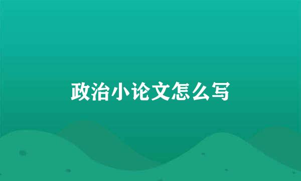 政治小论文怎么写