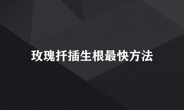 玫瑰扦插生根最快方法