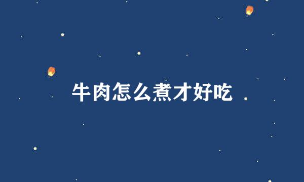 牛肉怎么煮才好吃