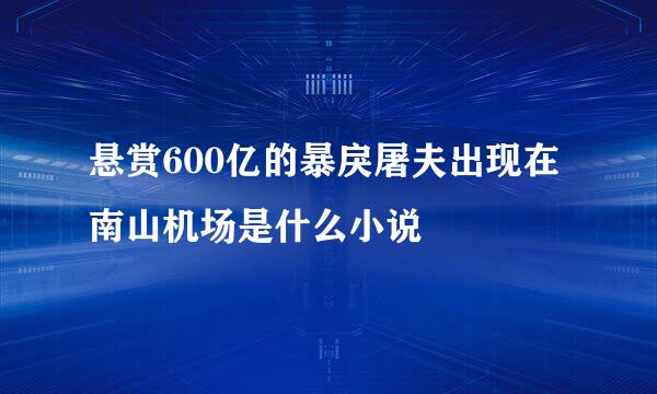 悬赏600亿的暴戾屠夫出现在南山机场是什么小说