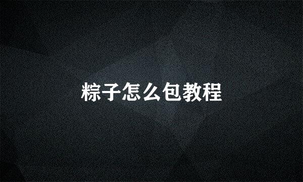粽子怎么包教程