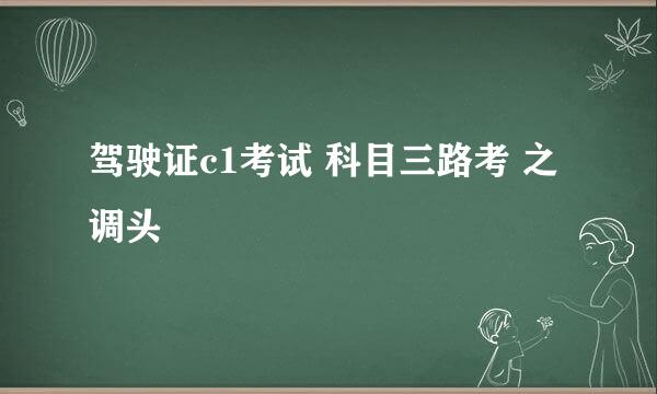驾驶证c1考试 科目三路考 之 调头