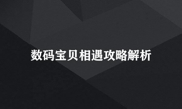 数码宝贝相遇攻略解析