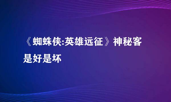 《蜘蛛侠:英雄远征》神秘客是好是坏