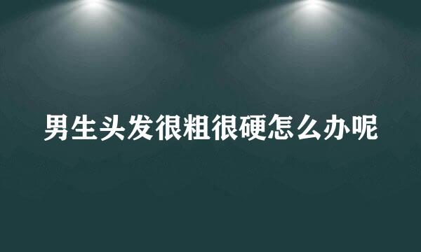 男生头发很粗很硬怎么办呢