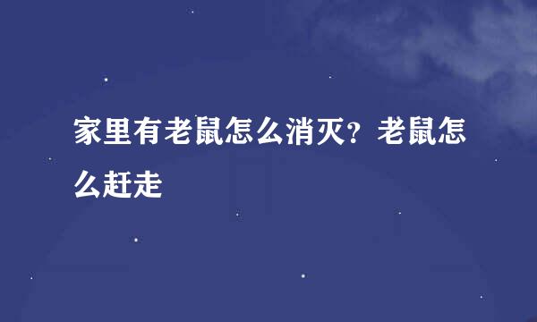 家里有老鼠怎么消灭？老鼠怎么赶走