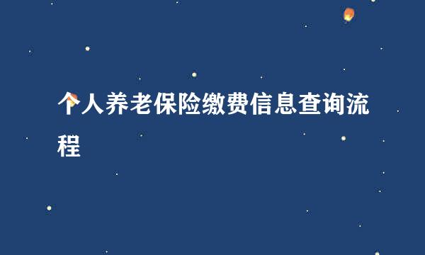 个人养老保险缴费信息查询流程