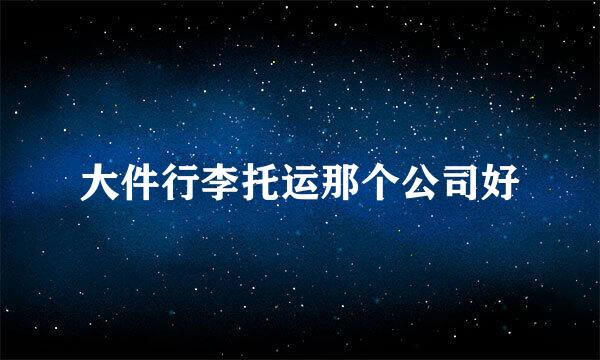 大件行李托运那个公司好