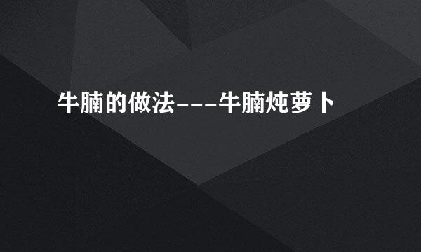 牛腩的做法---牛腩炖萝卜