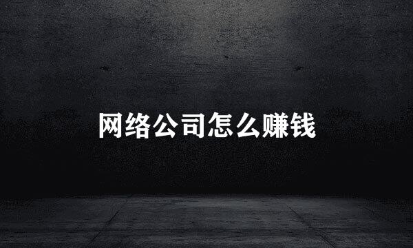 网络公司怎么赚钱