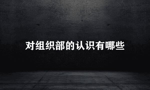对组织部的认识有哪些