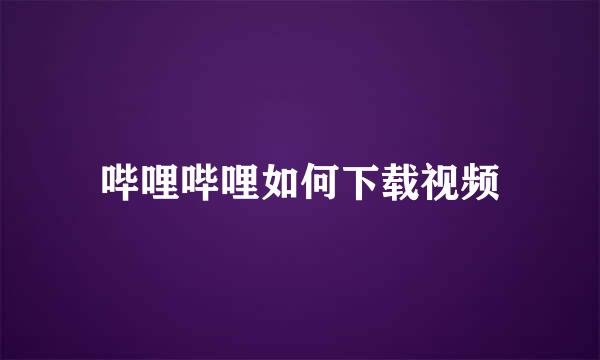 哔哩哔哩如何下载视频